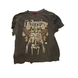 Civil Regime Distressed Streetwear Black T-Shirt Mens Large